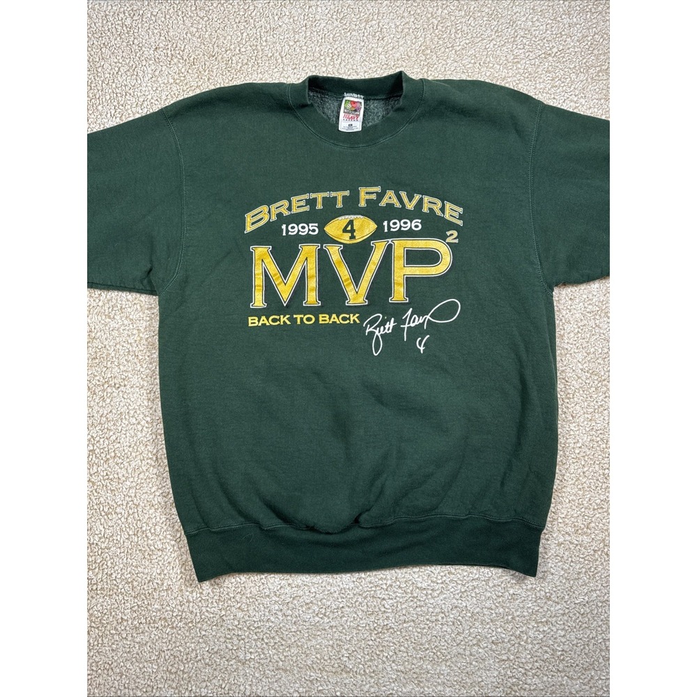 Vintage 90s Green Bay Packers Brett Favre MVP Sweatshirt XL Football NFL USA